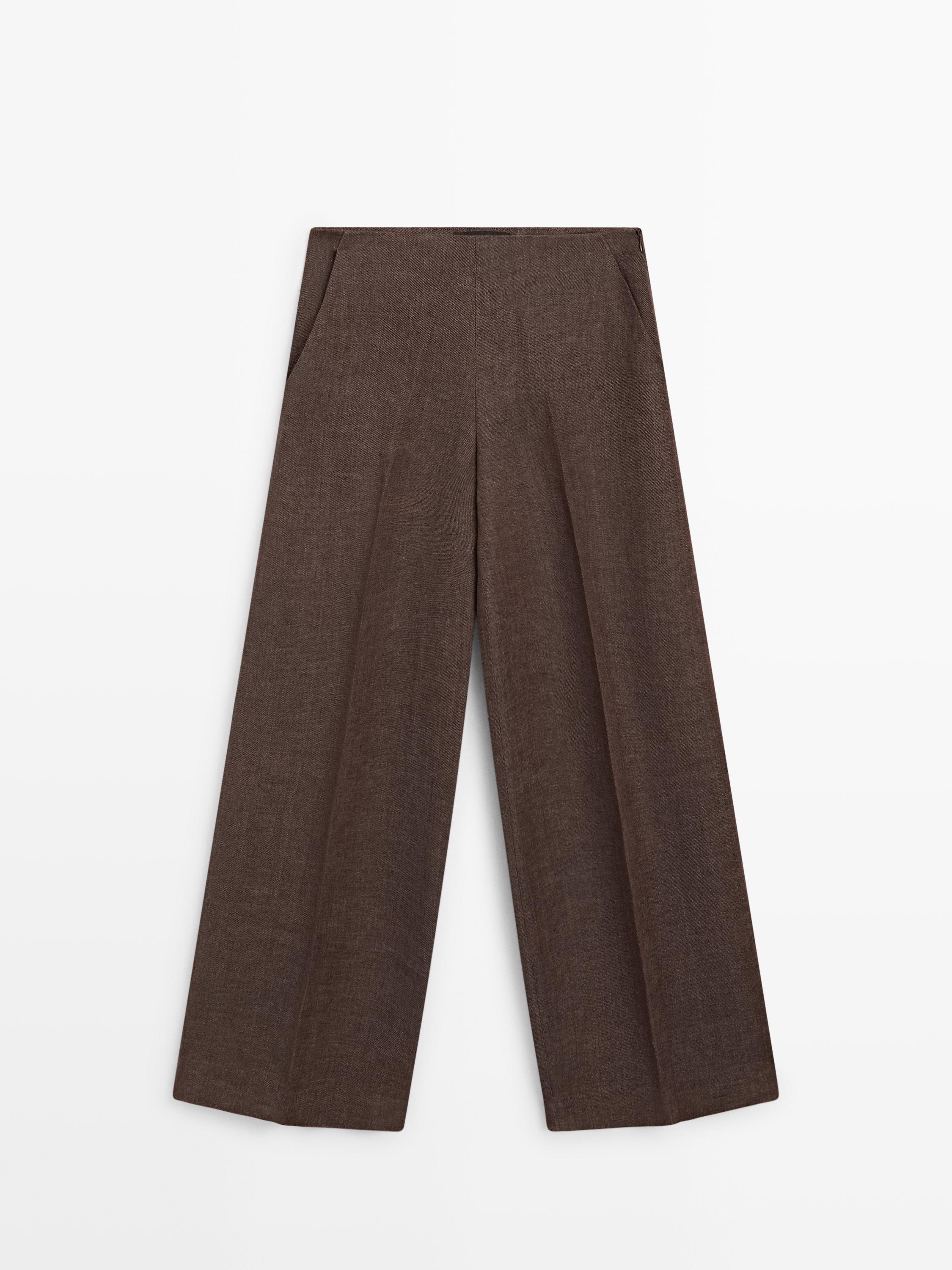 Pantalon de tailleur en lin fluide